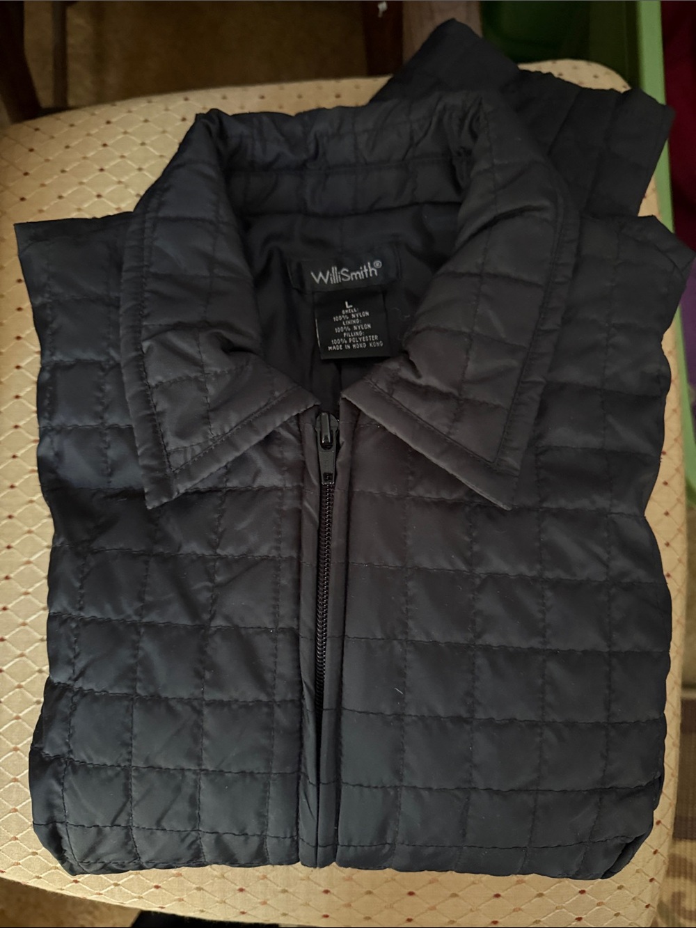 Willis & Smith Quilted Jacket Black Large lightweight
